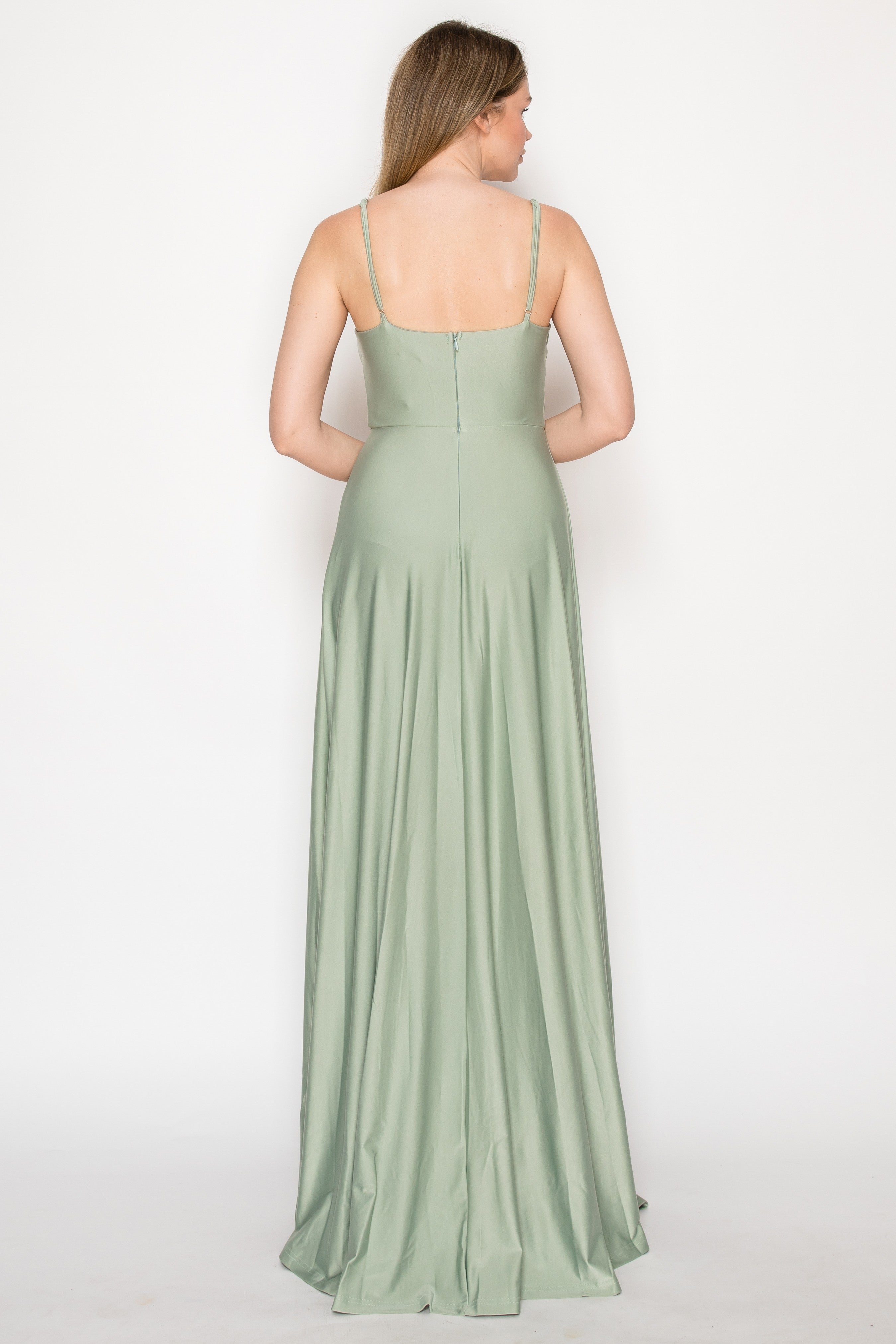 Soft Wrap Spaghetti Gown