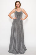Glittering Cowl Maxi Gown
