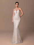 One Side Spaghetti Strap Sequin Dress